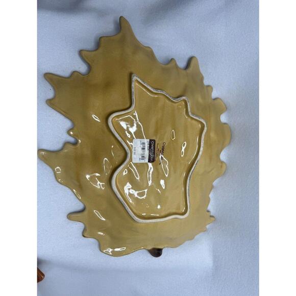 Chris Madden Harvest Fall Autumn Leaves Serveware - Picture 3 of 9